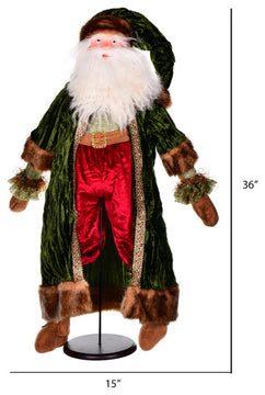 Vickerman KV202836 36" Emerald Twilight Santa Doll With Stand