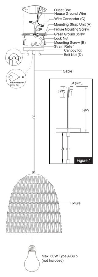 Vaxcel Lighting P0404 Nassau 14"W Pendant - Matte Black