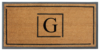A1HC Hand-Crafted 24"x48" Rubber Coir Double-Single Monogrammed, G