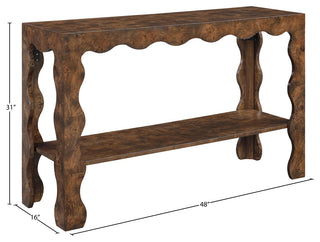 Vassa Burl Veneer Console Table, Brown