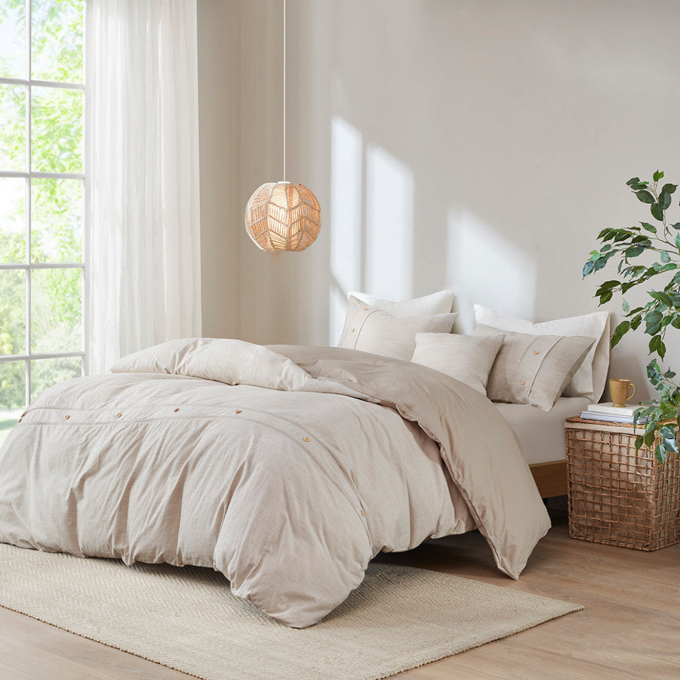 Clean Spaces Dover 5 Piece Organic Cotton Oversized Comforter Cover Set