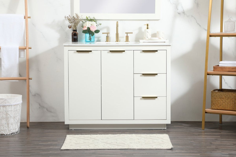 Bethany Single Bathroom Vanity, White, 42"