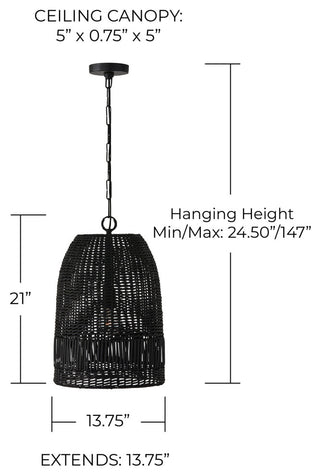 Capital Lighting 347512 Naomi 14"W Wood Pendant - Chalk White