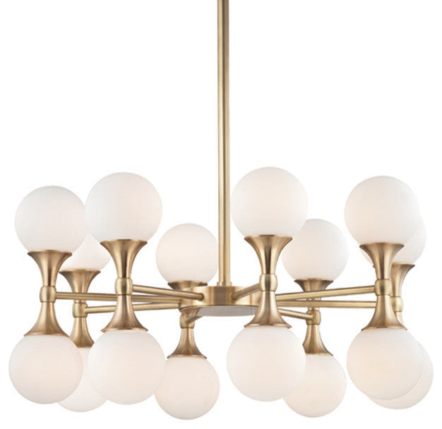 Astoria 16-Light Chandelier With Opal Shade