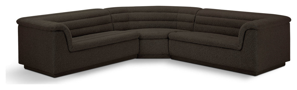 Cascade Upholstered Modular Sofa, Brown, Boucle Fabric, Corner Sectional
