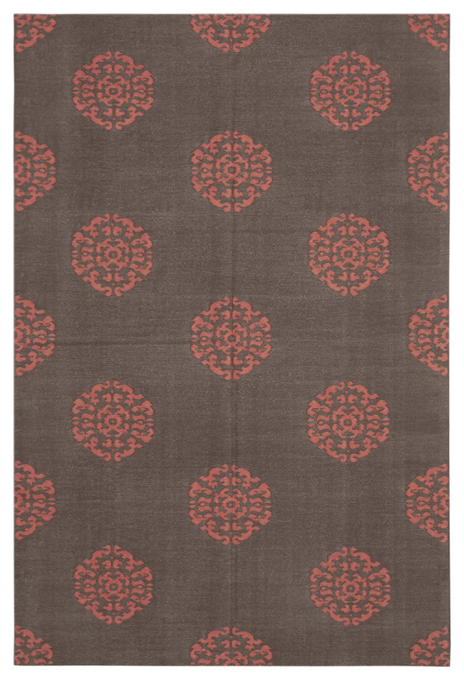 Rug N Carpet - Handmade Wool 6' 0'' x 8' 11'' Modern Design Dhurrie Kilim Rug