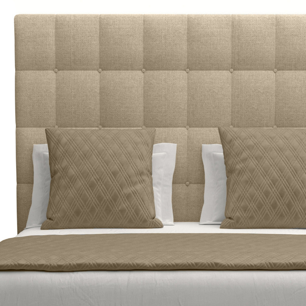 Nativa Interiors Moyra Box Bed, Flax, Ca King, Headboard Height: Medium