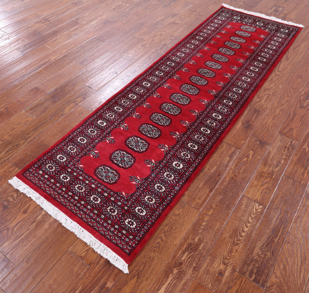 Runner Silky Bokhara Handmade Wool Rug 2' 6" X 8' 2" - Q13776