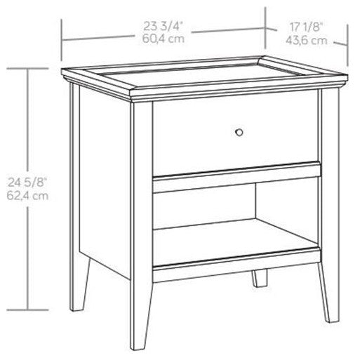 Sauder Larkin Ledge Engineered Wood Night Stand in Glacier Oak