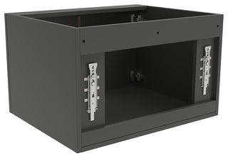 CastelloUSA Alpine 24" Wall Mounted Vanity, Base Only, Black, Gold Handles