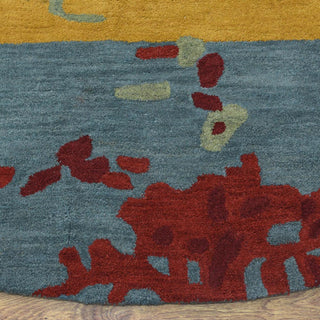 Hand Tufted Wool Area Rug Abstract Multicolor, [Round] 10'x10'