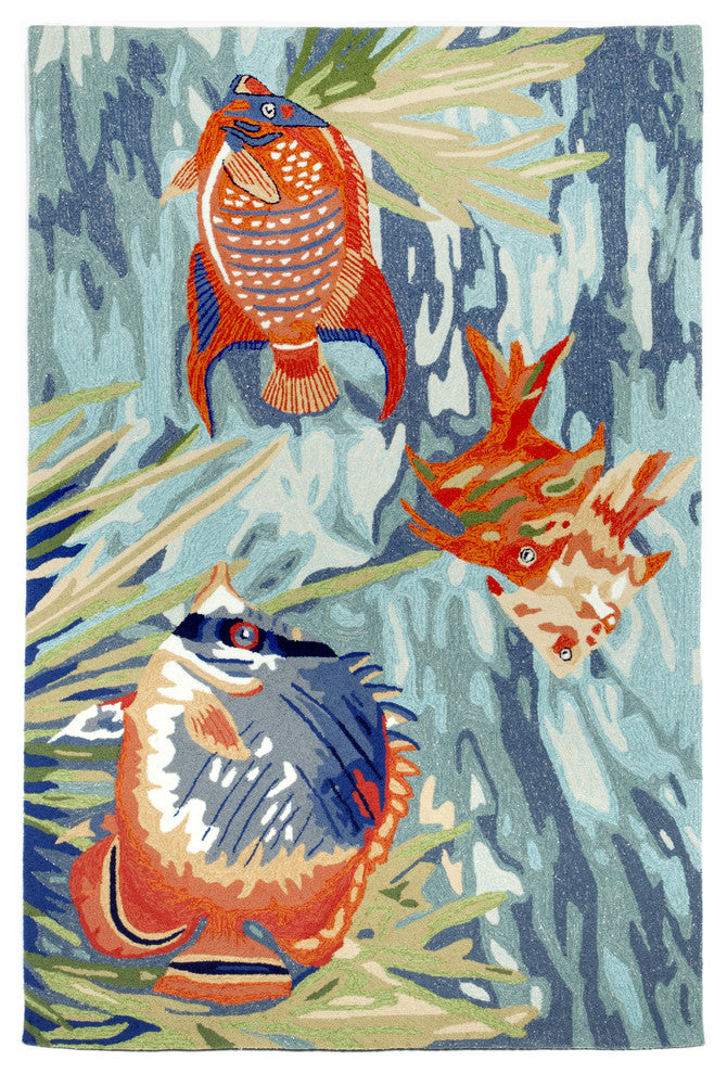 Ravella Tropical Fish Indoor/Outdoor Rug, Ocean, 7'6"x9'6"