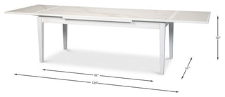 Rectangular White Extension Dining Table Seats 10 People