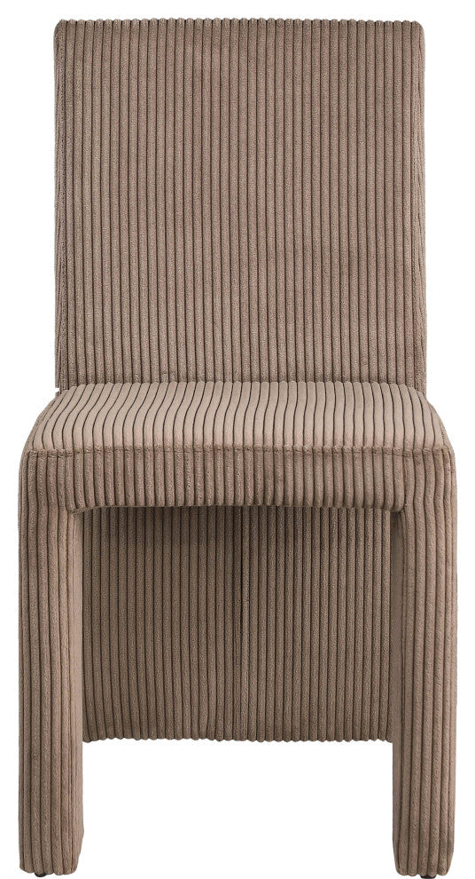 Benson Upholstered Dining Chair, Brown, Microsuede Corduroy