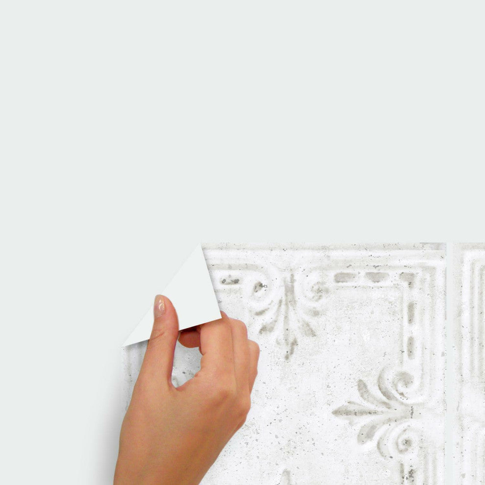 White Tin Tile Giant Wall Decals