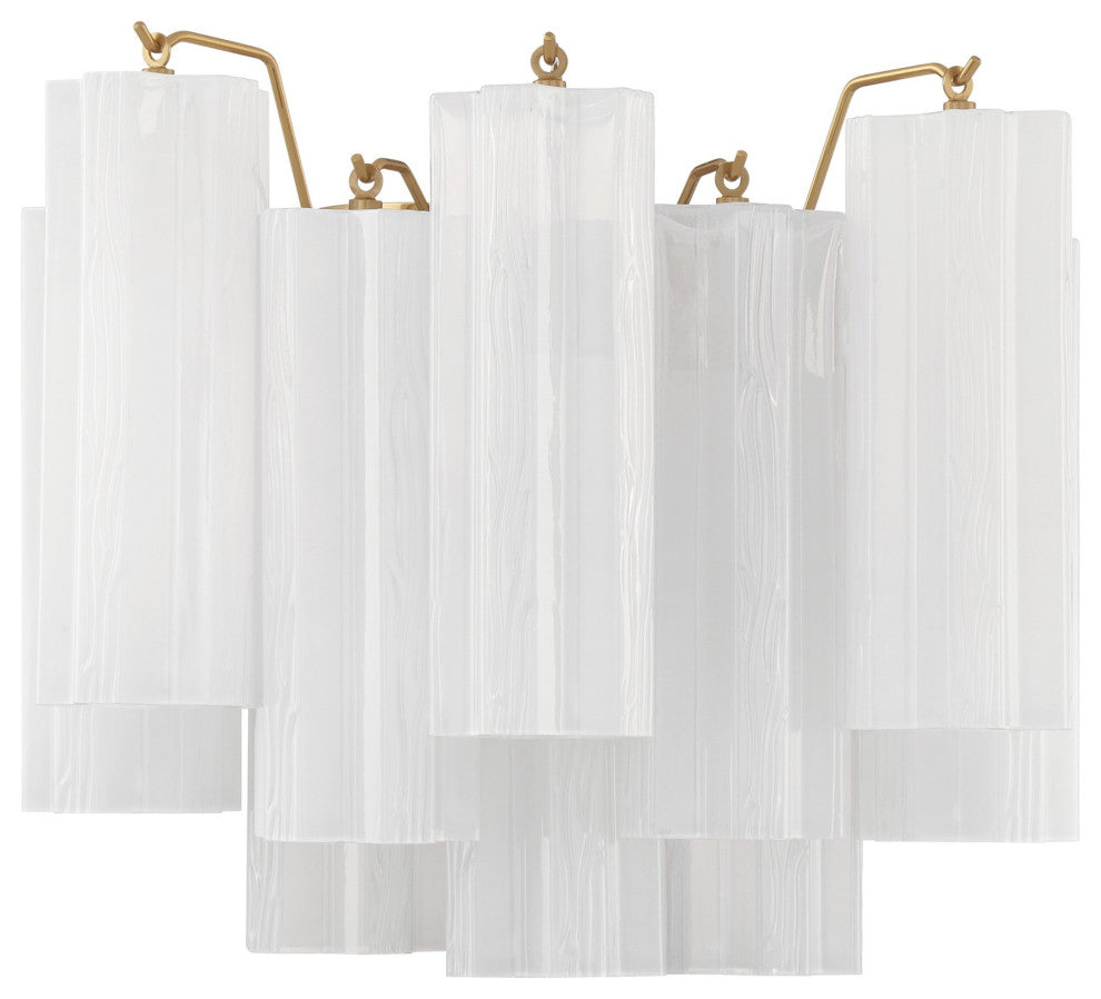 Crystorama Lighting Group ADD-302-WH Addis 2 Light 12" Tall Wall - Aged Brass