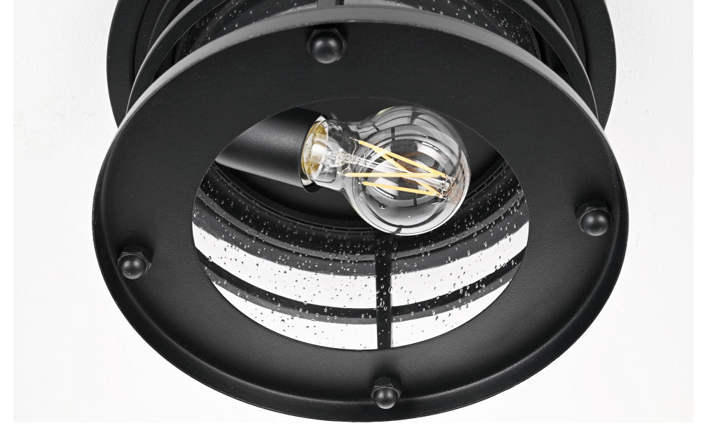 Home Living 10" Outdoor Flush Mount, Black