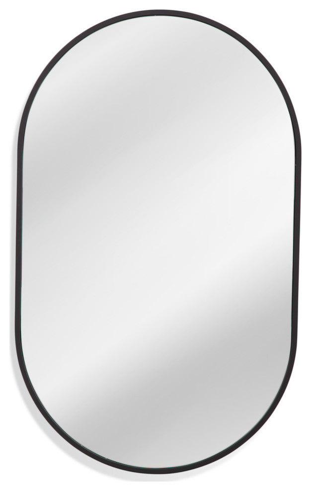 Oval Wall Mirror - Matte Black