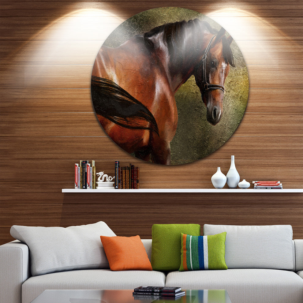 The Thoroughbred, Animal Photography Large Disc Metal Wall Art, 36"