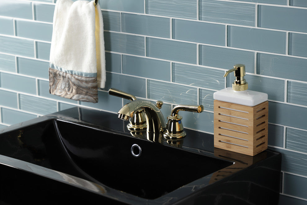 Kingston Brass KB952RXL Mini-Widespread Bathroom Faucet, Pop-Up Drain