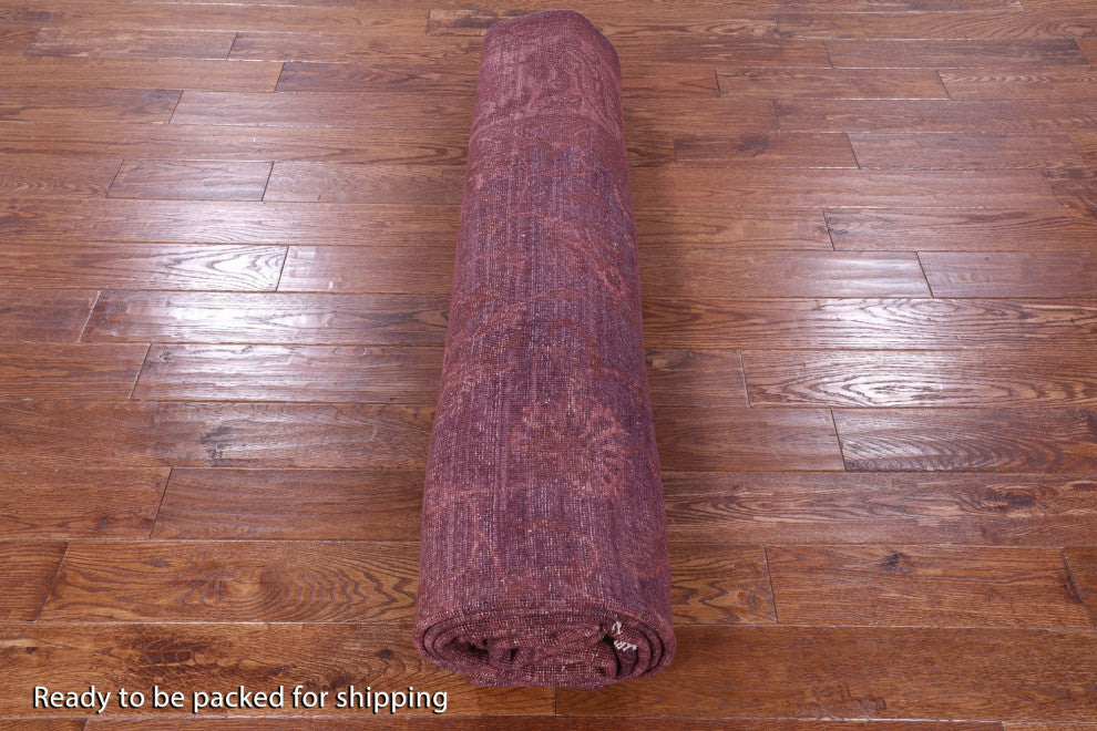 8' 10" X 11' 9" Overdyed Full Pile Handmade Wool Rug - Q12715