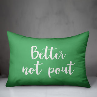 Better Not Pout, Light Green 14x20 Lumbar Pillow