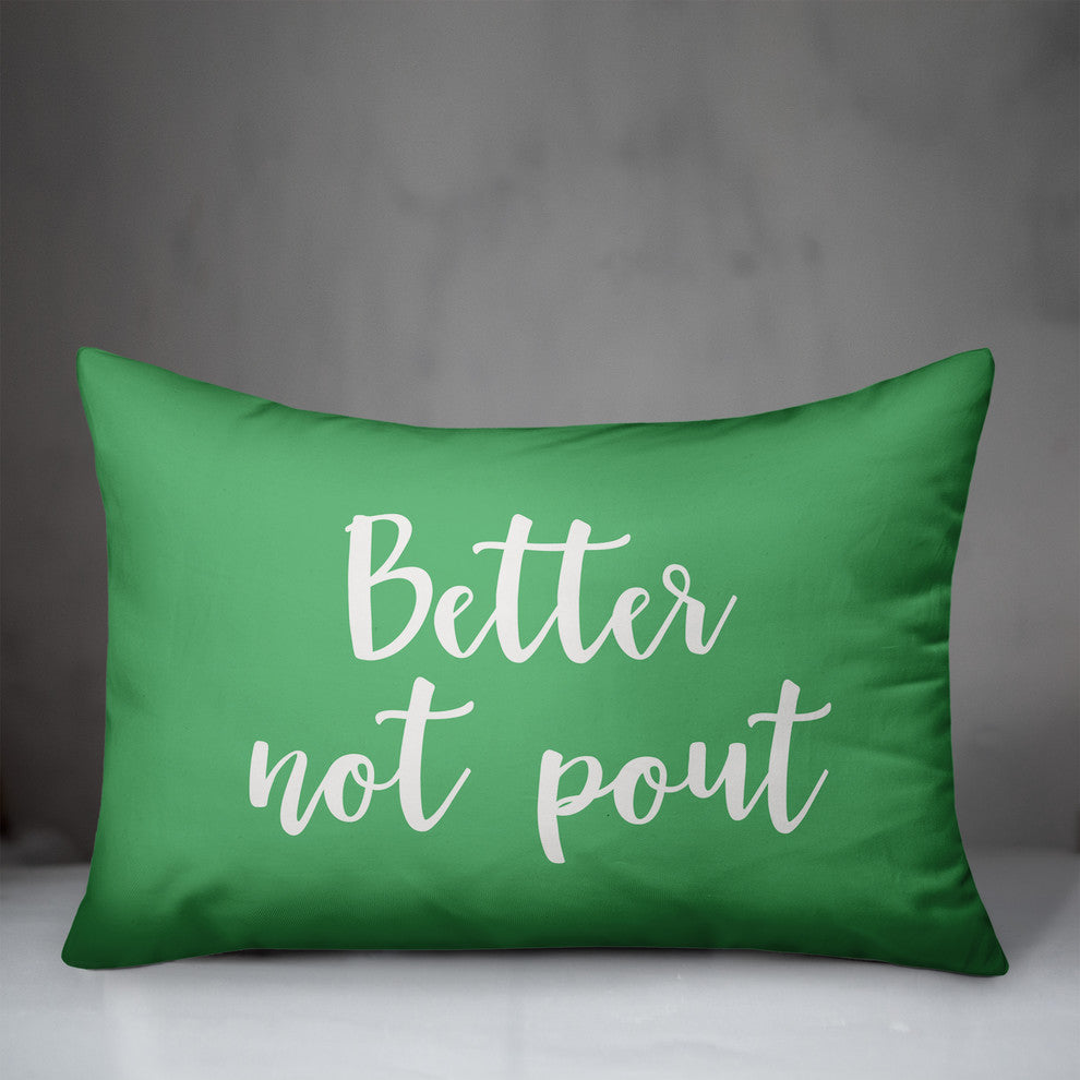 Better Not Pout, Light Green 14x20 Lumbar Pillow