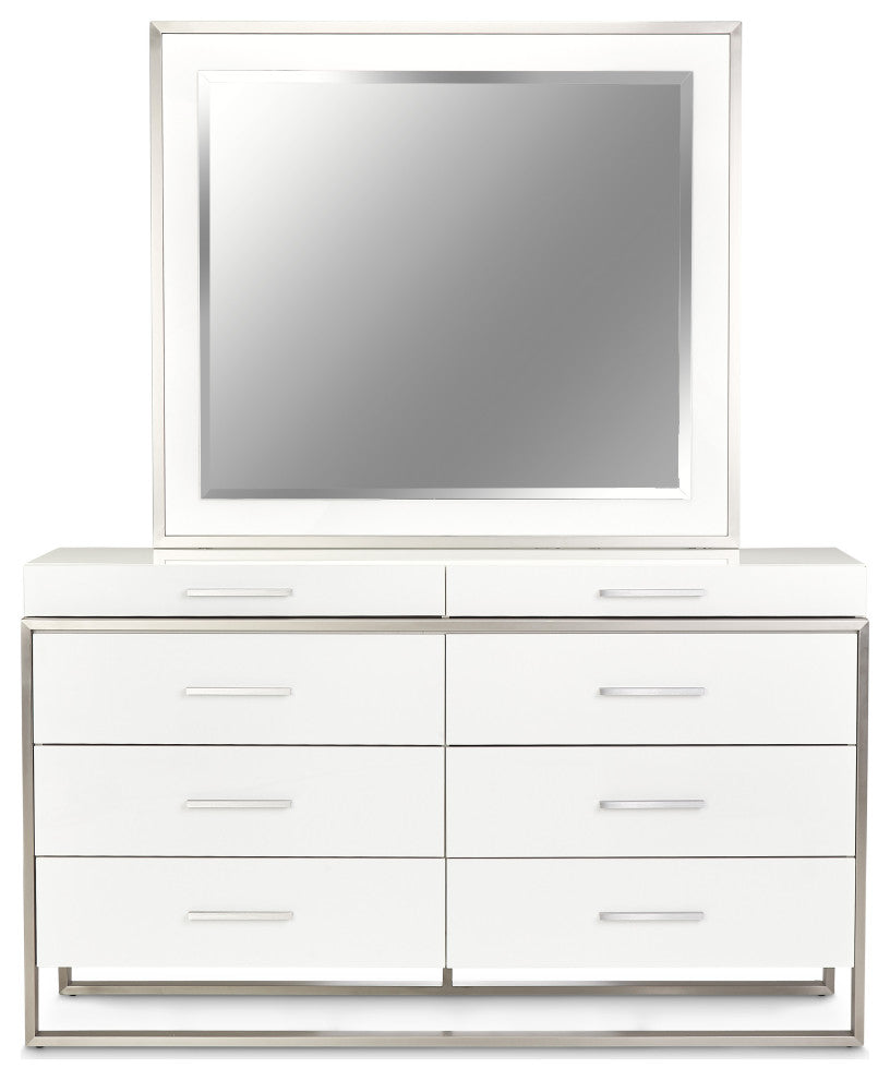 Marquee Dresser with Mirror - Cloud White