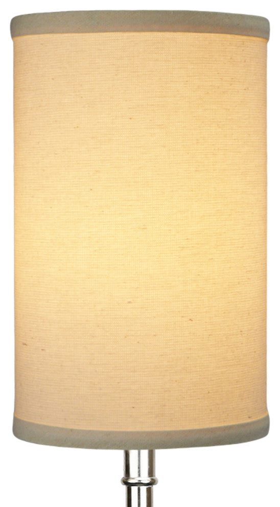 Fenchel Shades 6"x6"x10" White Spider Attachment Drum Lamp Shade, Linen Beige Homespun