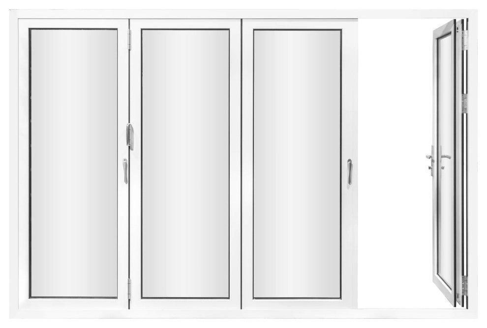 Patio Bi-Fold Door Open Left to Right 120"x80", White Color, Low E Glass