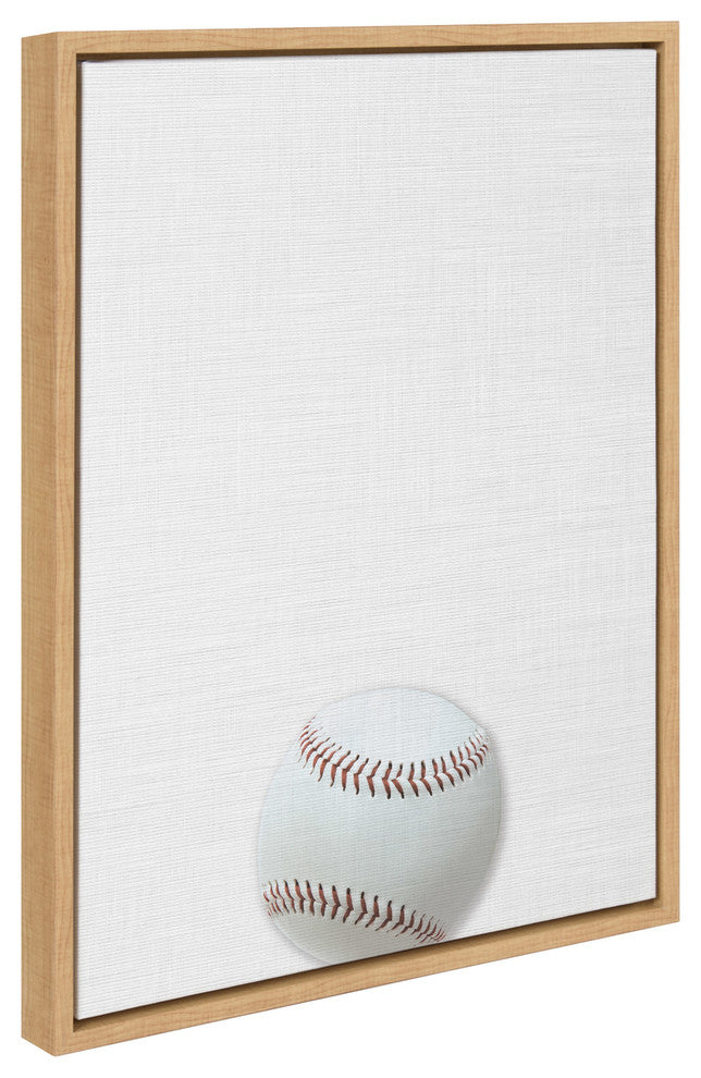 Sylvie Color Baseball Portrait Framed Canvas , Natural 18x24