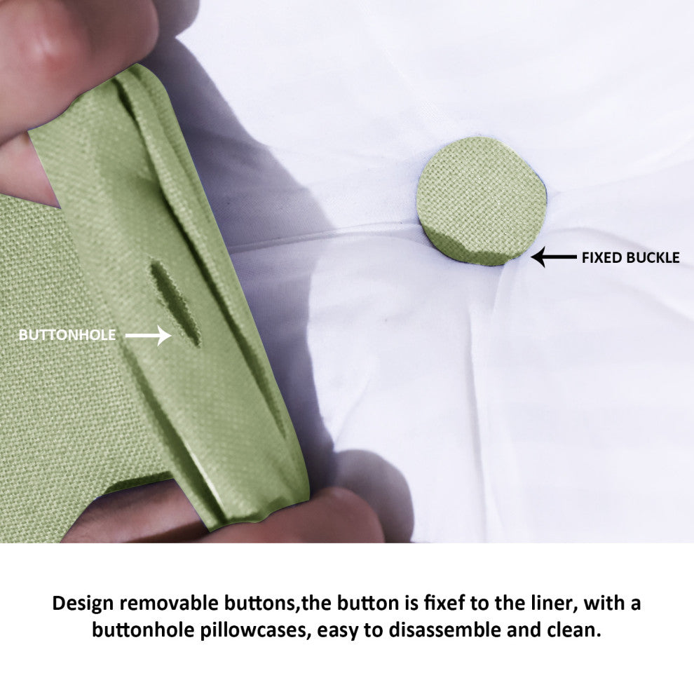 WOWMAX Backrest Wedge Reading Pillow Headboard Linen Blend Lime Green, 71x20x8