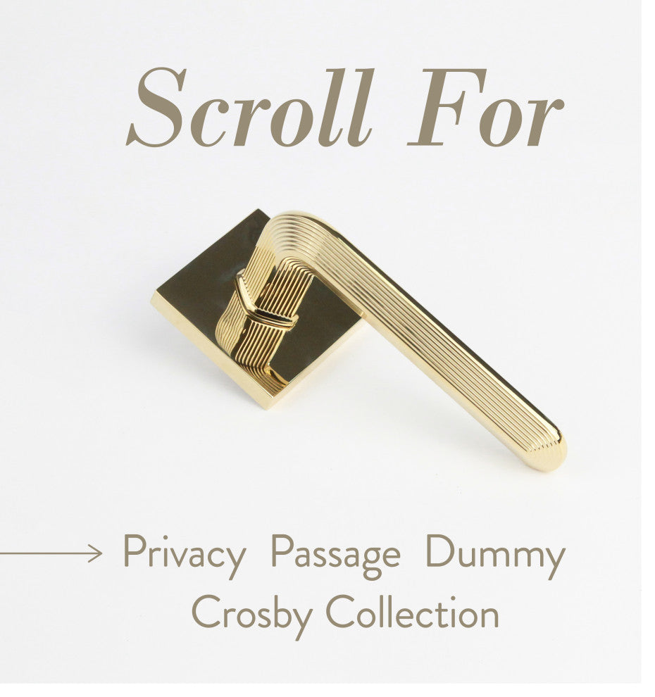 Modern Heavy Duty Designer Interior Door Lever - Crosby Collection, Polished Brass, Double Dummy