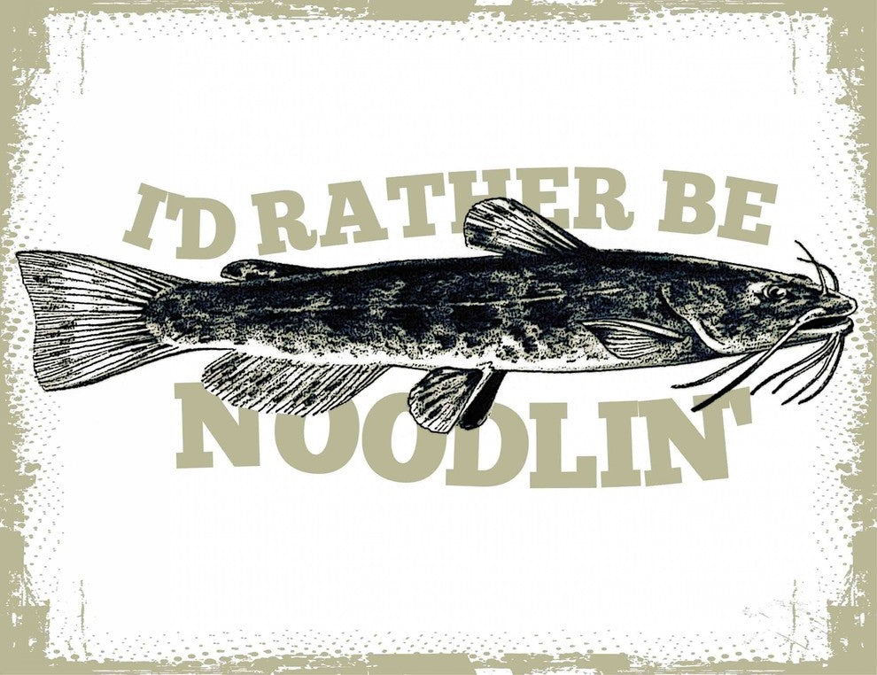 "Catfish Noodlin" Painting Print on Canvas by Saturday Evening Post