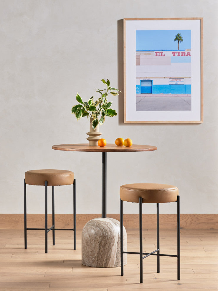 Nocona Stool, Natural Leather, Counter