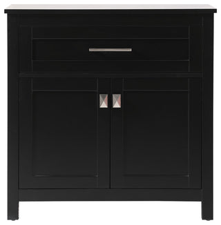 30" Wide Bathroom Storage Freestanding Cabinet, Black