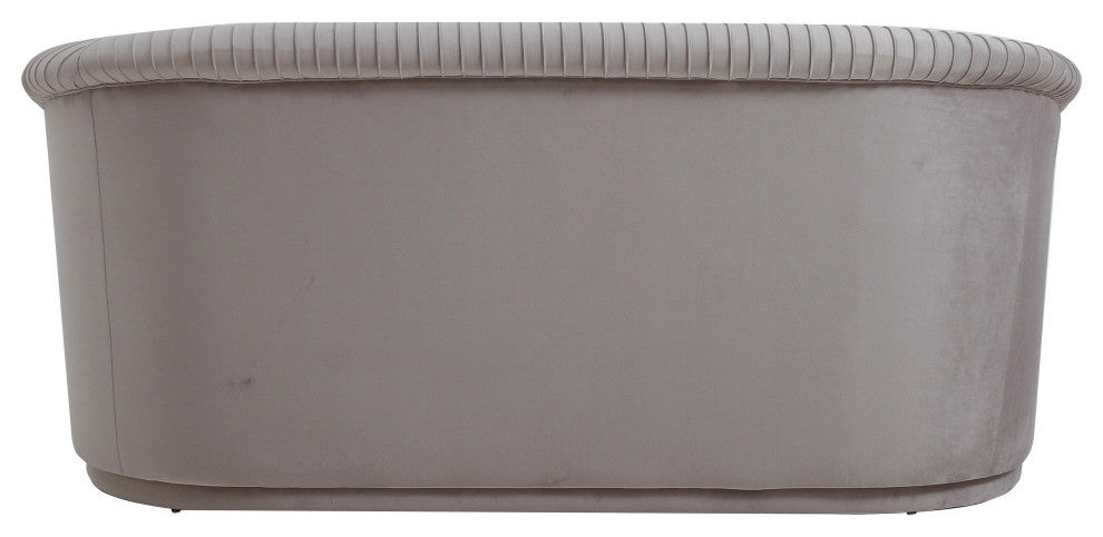 TOV Furniture Yara Pleated Grey Velvet Loveseat