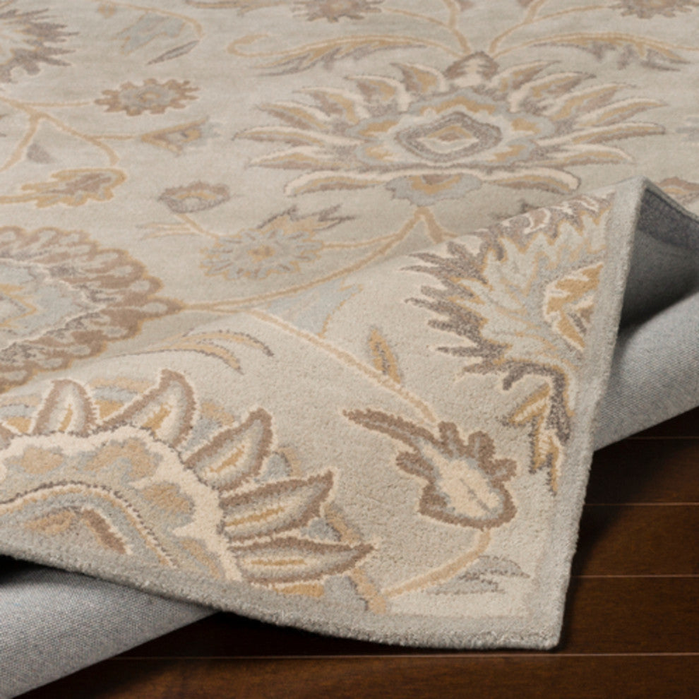 Surya Caesar CAE-1192 Traditional Area Rug, Light Gray, 3'' x 12'' Runner