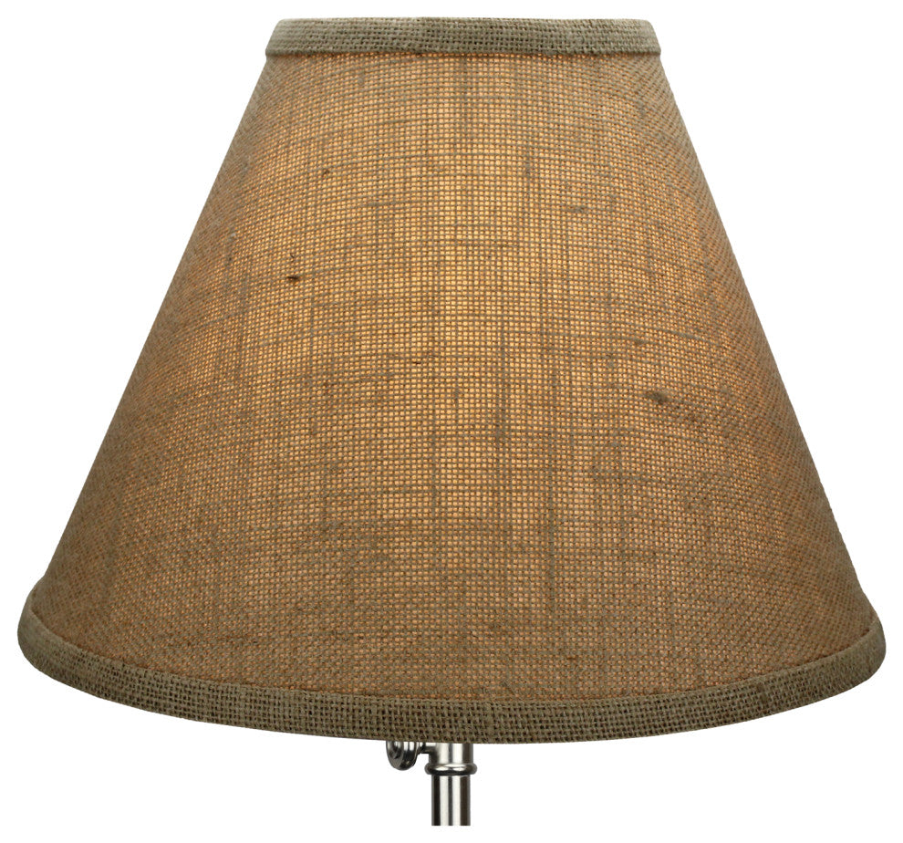 Fenchel Shades 6"x12"x9" Brass Spider Attachment Empire Lamp Shade, Burlap Natur
