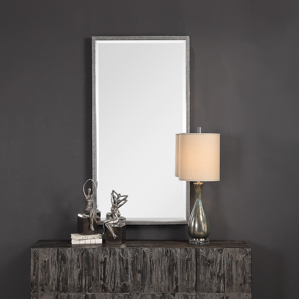 New Uttermost Gabelle Metallic Silver Mirror
