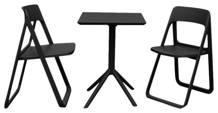 Dream Folding Outdoor Bistro Set With 2 Chairs Black