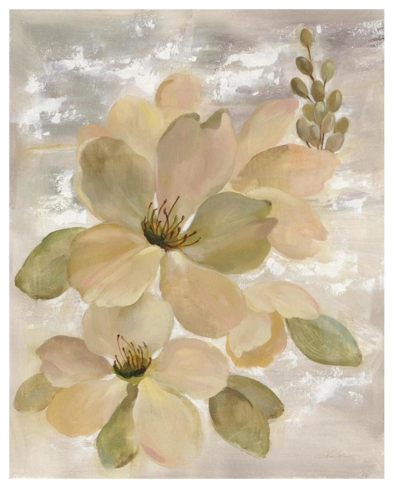 "White on White Floral II" Digital Paper Print by Silvia Vassileva, 24"x30"