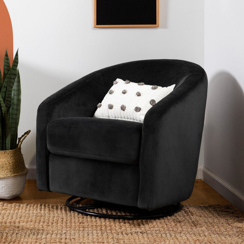 Madison Swivel Glider, Black Velvet