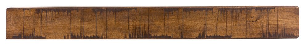 Rustic Fireplace Mantel Shelf, Aged Oak, 72"