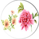 Pink And Orange Flowers, Watercolor Floral Art Disc Metal Wall Art, 23"