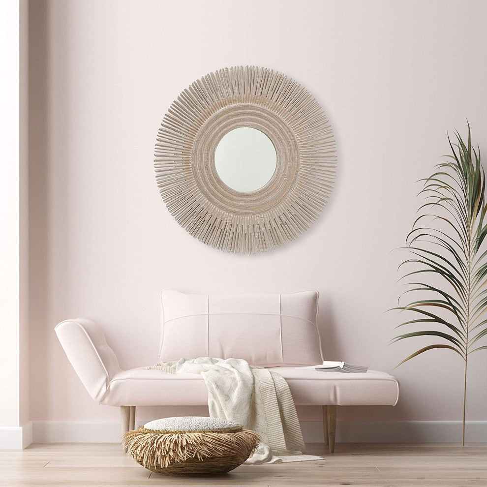 Boho Burst Accent Mirror, 35.5 Inches