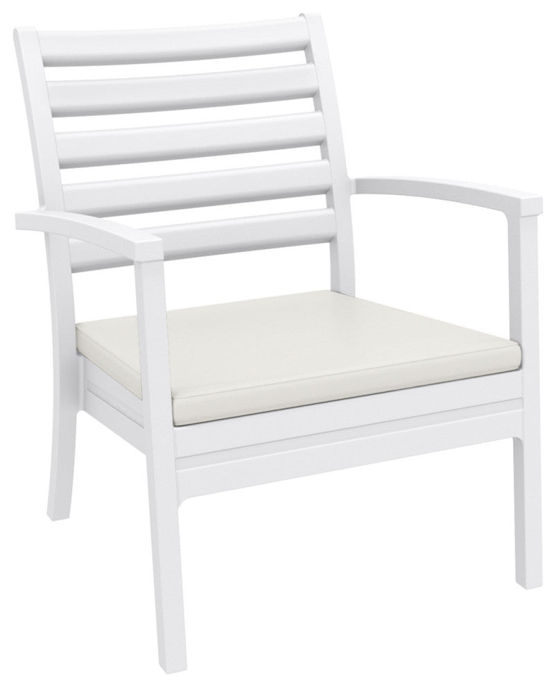 7-Piece Artemis XL Club Seating Set White With Acrylic Fabric Natural Cushions