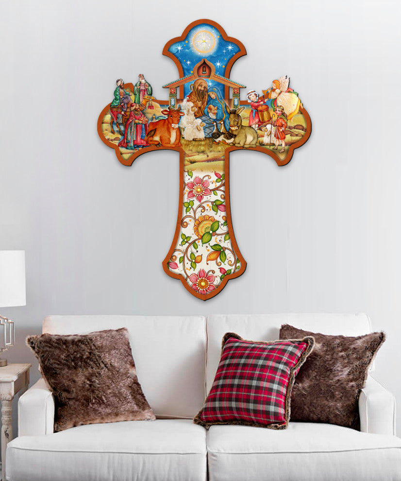 Nativity Wooden Cross
