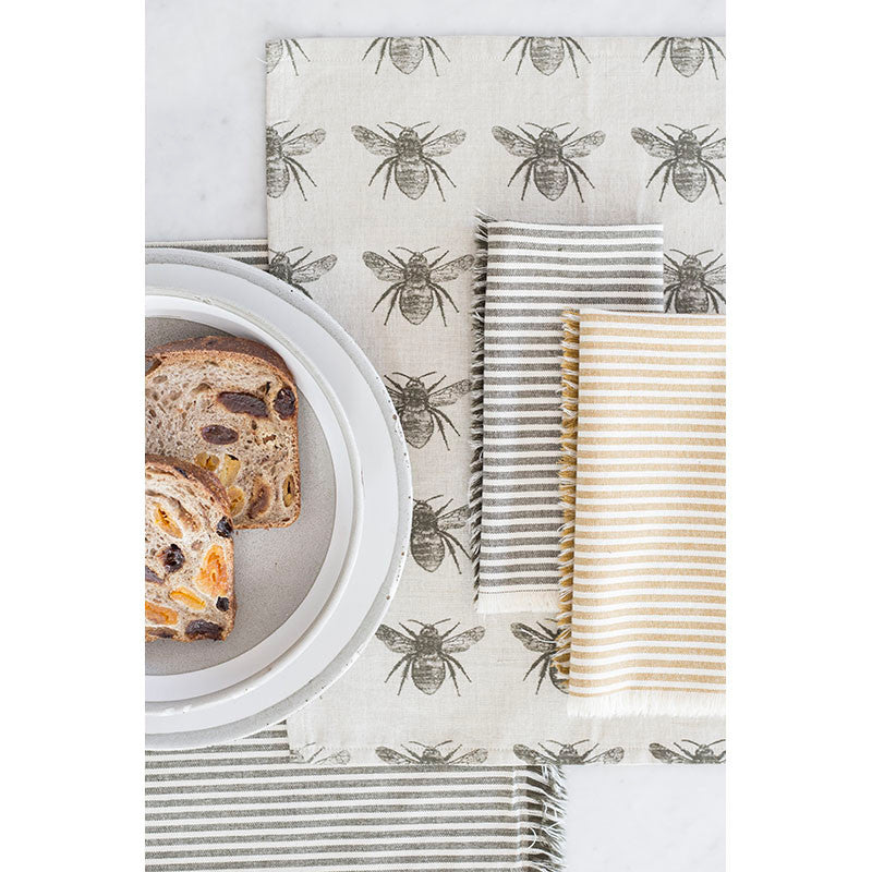 Set of Eight Dark Green Bumble Bee Napkins