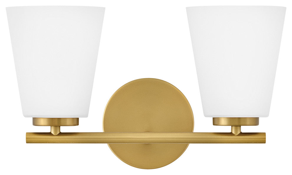 Lark Bri Small Two Light Vanity, Lacquered Brass